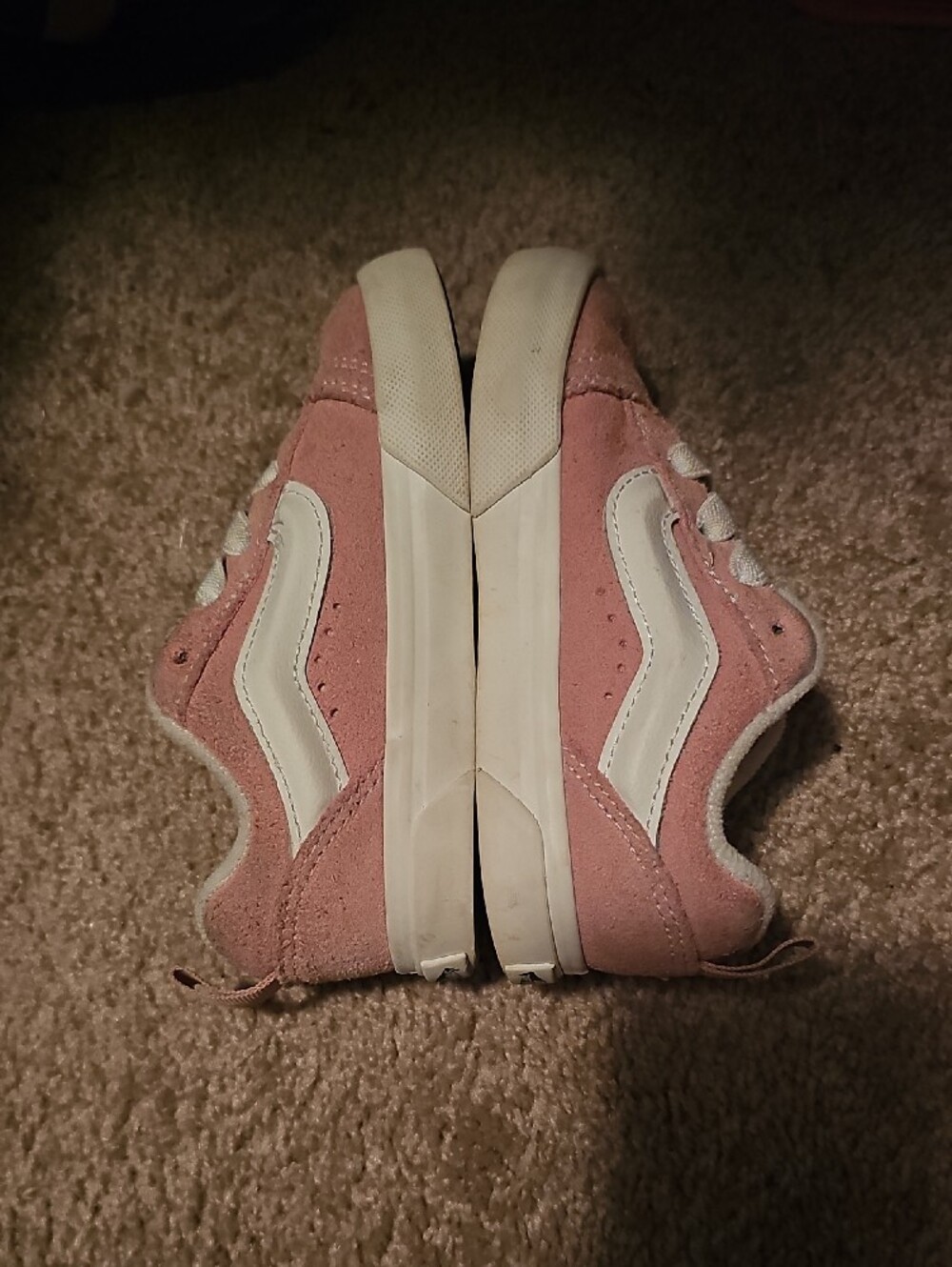 Vans Kids Pink Suede Sneakers with White Stripe - Picture 4 of 6